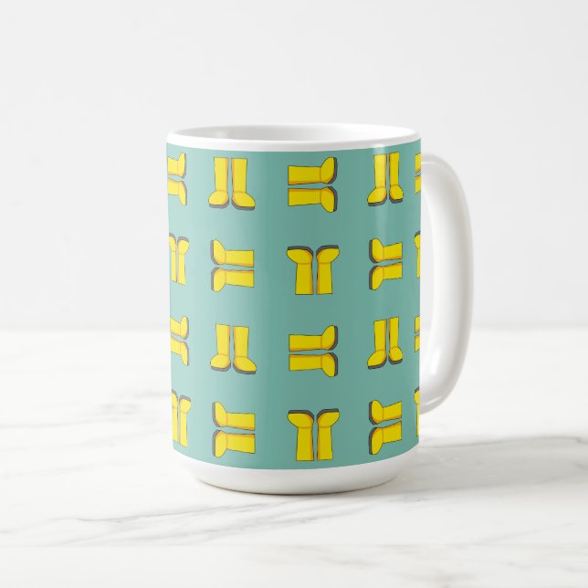 Gult Rubber Rain Boots Kaffemugg (Framsida höger)