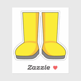 Gult Rubber Rain Boots Klistermärken