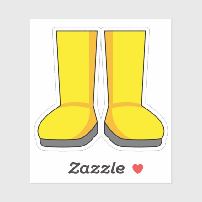 Gult Rubber Rain Boots Klistermärken (Ark)