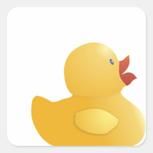 Gult Rubberduck Fyrkantigt Klistermärke