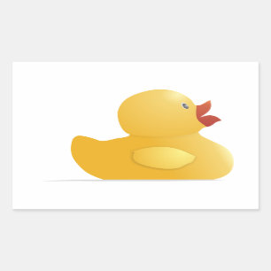 Gult Rubberduck Rektangulärt Klistermärke