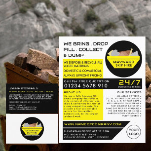 Gult Rubbish Skip, Skip/Dumpster Company Reklamblad