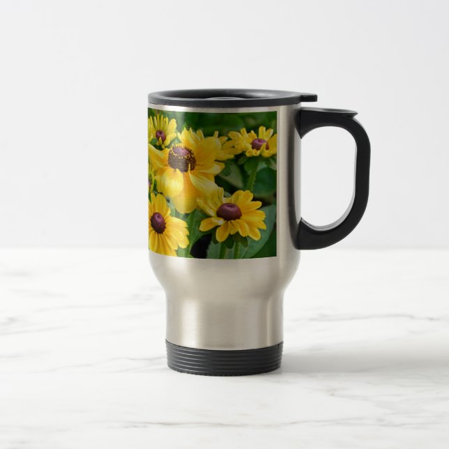 Gult rudbeckia blomsterträdgård resemugg (Höger)