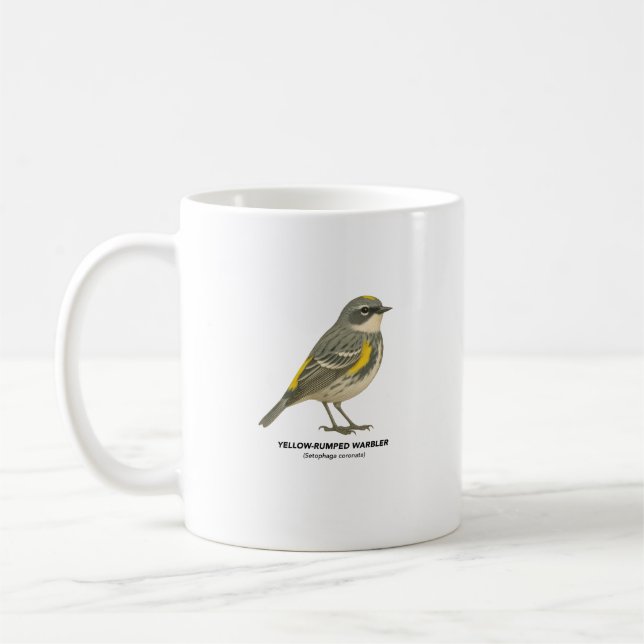 Gult Rumped Krig - Birds of California Coffee Mugg (Vänster)