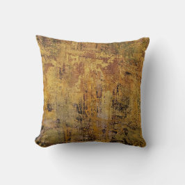 Gult Rust Struktur, en Gel Print Abstrakt Kudde