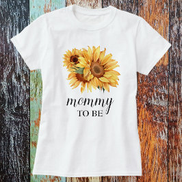 Gult Rustic Solblomma Baby Shower T Shirt