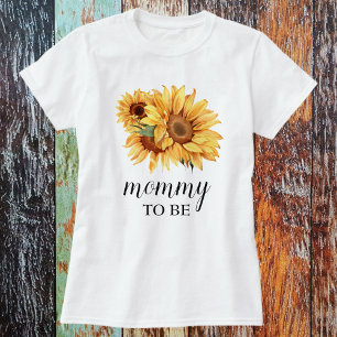 Gult Rustic Solblomma Baby Shower T Shirt