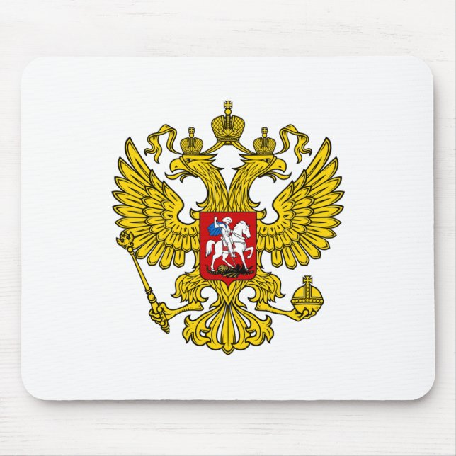 Gult Rysk kejserlig Dubbla med hög öre Emblem Musmatta (Framsidan)