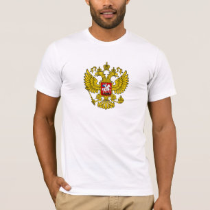 Gult Rysk kejserlig Dubbla med hög öre Emblem T Shirt