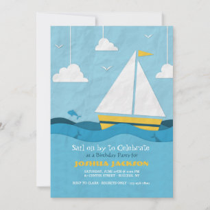 Gult Sailboat-inbjudan nr 2 Inbjudningar
