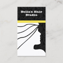 gult Salon-affärskort med möte på ba