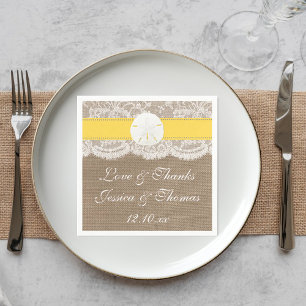 Gult Sand Dollar Beach WedCollection Collection Pappersservett