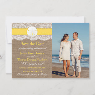 Gult Sand Dollar Beach WedCollection Collection Spara Datumet