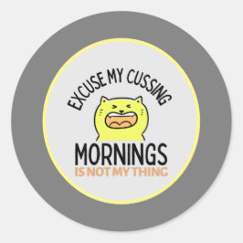 Gult Sarkastic Funny Cat | Zazzle Runt Klistermärke