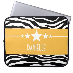 Gult Sassy Star Zebra Laptop sleeve