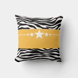Gult Sassy Star Zebra Pillow Kudde