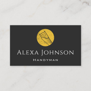 Gult Saw Grunge Logotyp Handyman Verktyg Carpentry Visitkort
