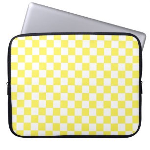 Gult schackbrädemönster laptop fodral