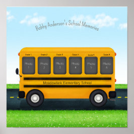 Gult School Buss 6 School Photos Personlig Poster