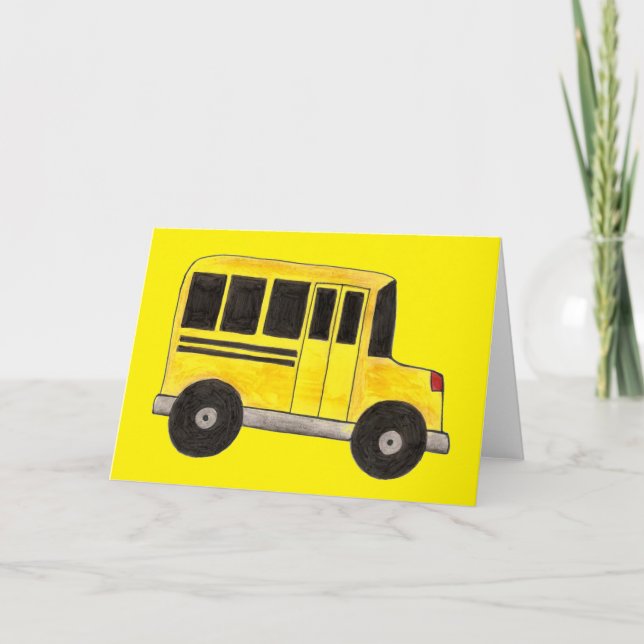 Gult School Buss Driver Education Lacher Cards Kort (Framsida)