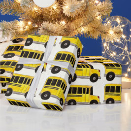 Gult School Buss Driver Teacher Education Wrap Presentpapper