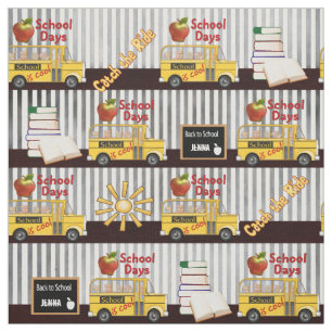 Gult School Buss Stripe Tyg