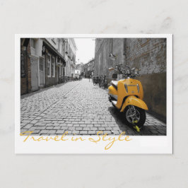 Gult scooter vykort
