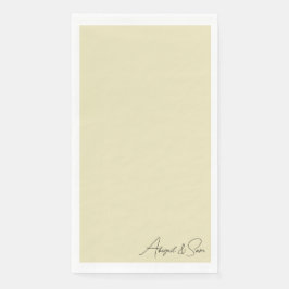 Gult Script Namn Bröllop Pappersservett