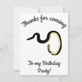 Gult Sea snake Lycklig B-day Tack Kort