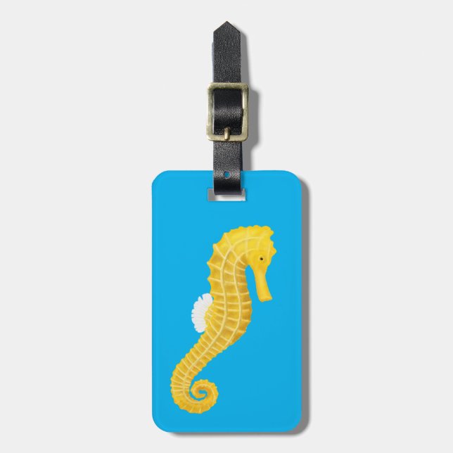 Gult Seahorse Bagagebricka (Vertikal Framsida)