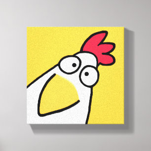 Gult SERIUS CHICKEN AV Sandra Boynton Canvastryck