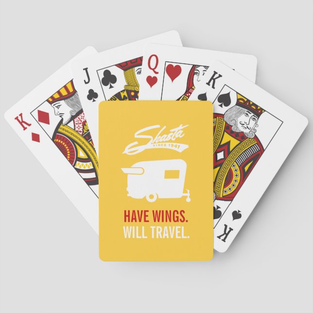 Gult Shasta Camper RV-kampanjkort Casinokort (Baksidan)