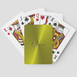 Gult shiny faux metall casinokort