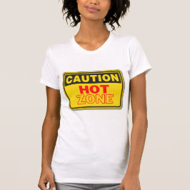 gult-SIGN FÖR "CAUTION HETT ZON" T-SHIRT RED