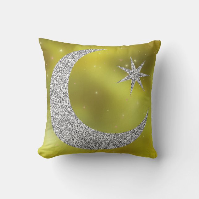 Gult & Silver Celestial Kudde (Framsida)