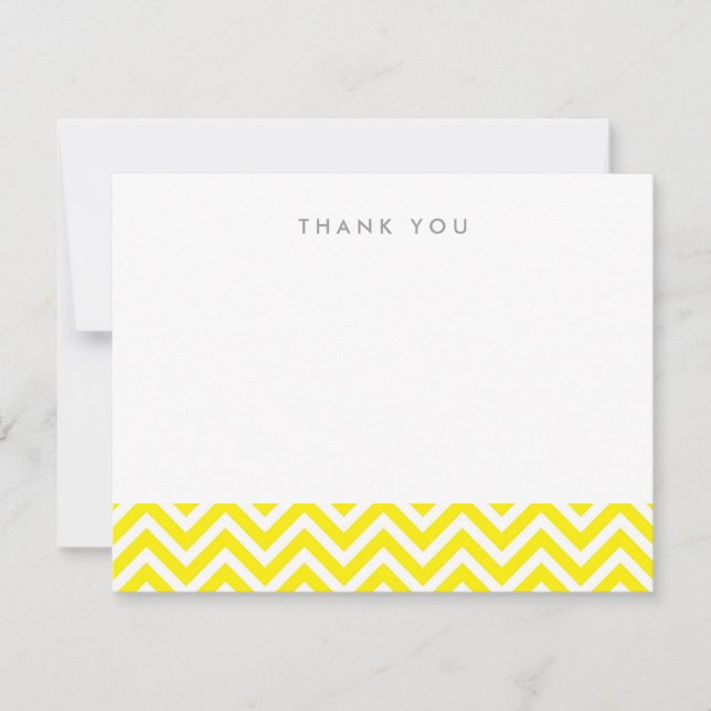 Gult Simple Chevron Tackkort Cards Anteckningskort (Framsida)