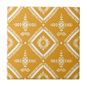 Gult Simple Indian Geometric Elegant Rustic Kakelplatta