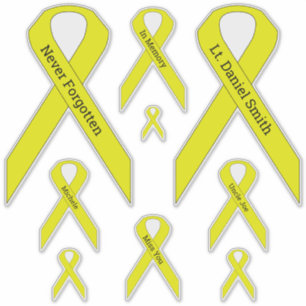[Gult] Självmord, POW/MIA-medvetenhet Ribbon Viny Klistermärken