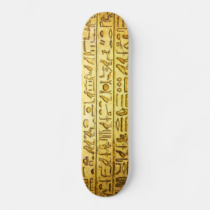 Gult Skateboard för antika egyptiska hieroglyfer