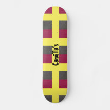 Gult Skateboard Simulated Red Grått Glitter