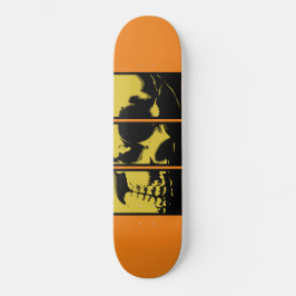 Gult Skull Mini Skateboard Bräda 18,5 Cm