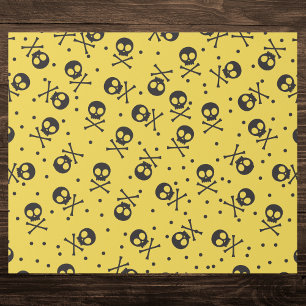 Gult Skull och korsben Presentpapper