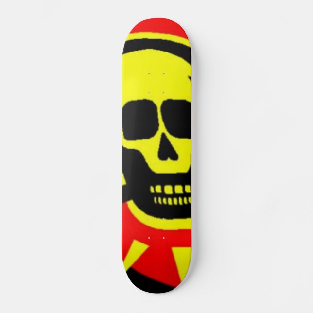 Gult Skull Skateboard Bräda 19,5 Cm (Framsida)