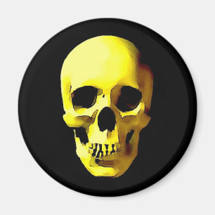 Gult Skullkylskåp, magnet