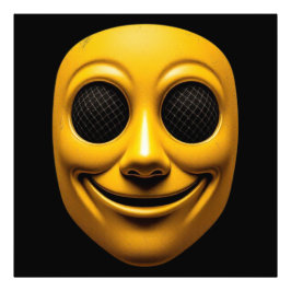 Gult Smilande mask Fototryck