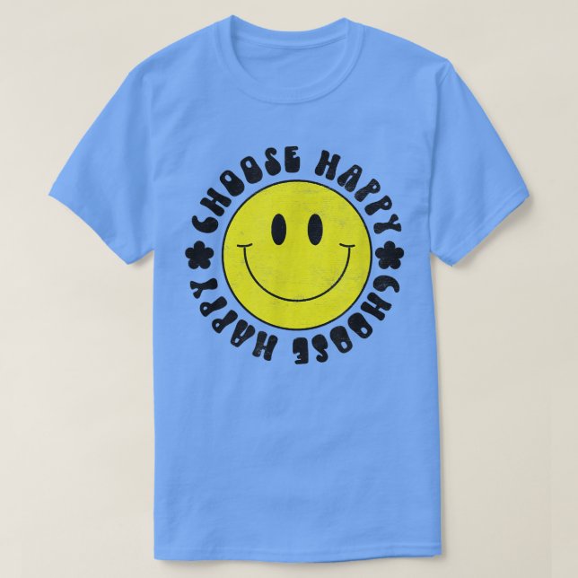 Gult Smile Smiling Ansikte Välj Lycklig Happity M T Shirt (Design framsida)