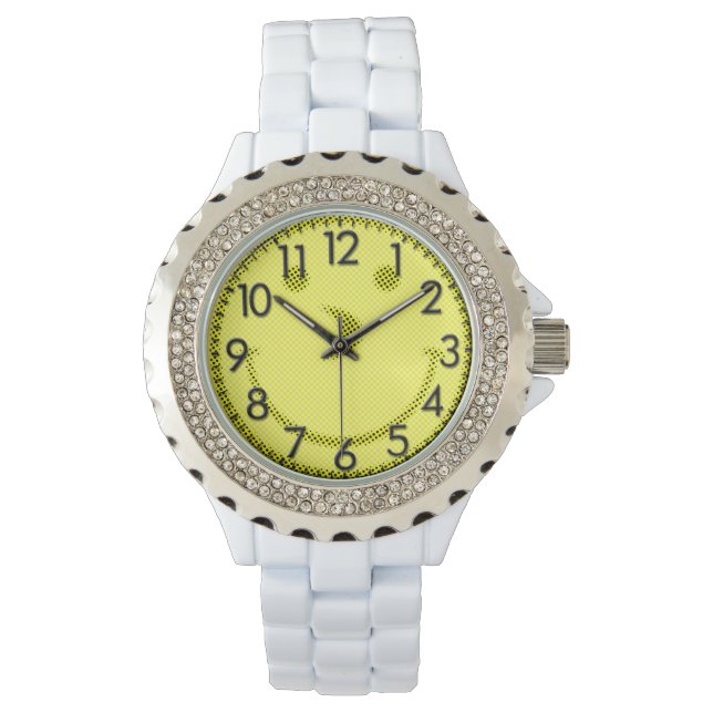 Gult Smile Watch Watch Armbandsur (Framsida)