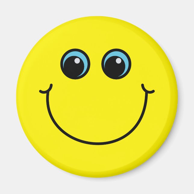 Gult Smiling Emoji Ansikte Magnet (Framsidan)