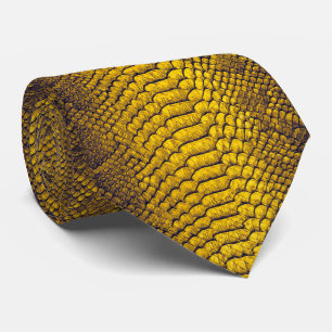 Gult Snake Leather Struktur Snakeskin Slips