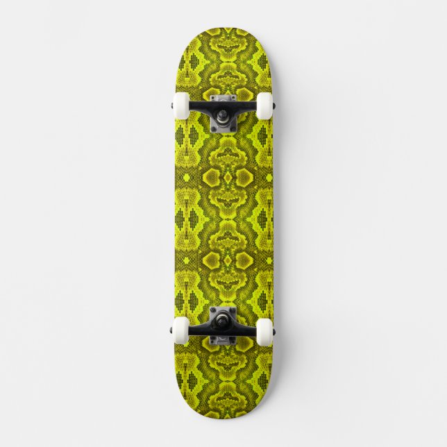 Gult Snake Struktur SkateBoard Bräda 21,5 Cm (Framsida)